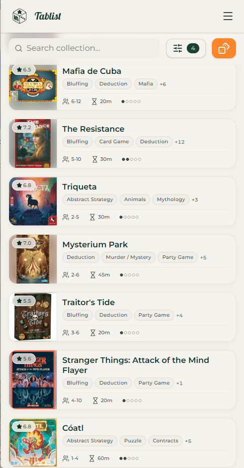 Tablist collection view on mobile
